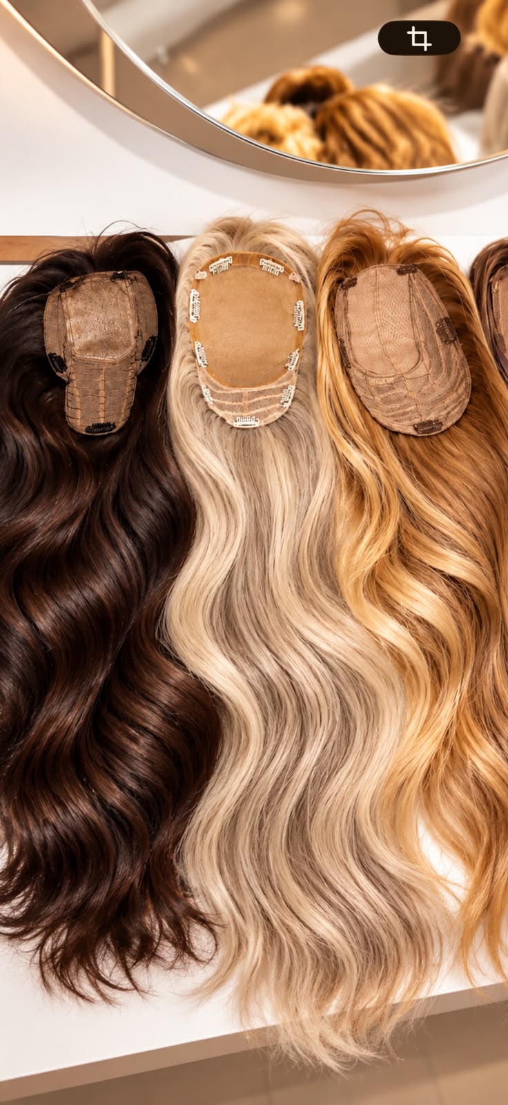 Variedad de piezas de pelo natural en distintos tonos